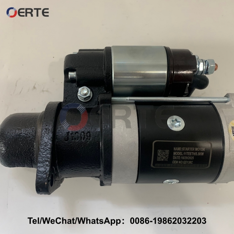 QD138C Engine Starter Motor 12V 11T Compatible with Yangdong Y380 Y385 Jinma Farm Pro Tractors