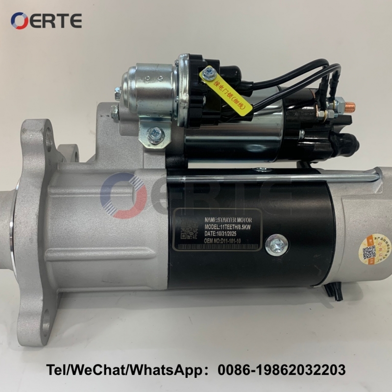 D11-101-10 Engine Starter Motor 24V Compatible with SDEC Shangchai D6114 SC9D XCMG Loader Parts
