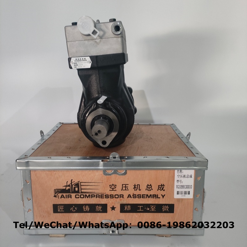 Genuine VG1099130010 Double Cylinder Air Compressor for Sinotruk HOWO 371 WD615 Engine Truck Spare Parts
