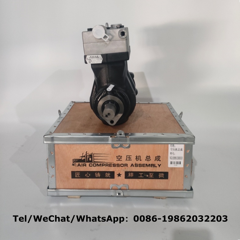 Genuine VG1099130010 Double Cylinder Air Compressor for Sinotruk HOWO 371 WD615 Engine Truck Spare Parts